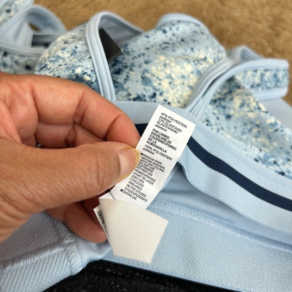 NWT Under Armour x Project Rock Womens Blue Spotted Crossback Sports Bra 1371365 - Picture 10 of 11